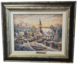 Thomas Kinkade Studios "Christmas Service" Framed Fine Art Print