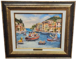 Thomas Kinkade Studios "Mickey and Minnie in Italy" Framed Disney Print