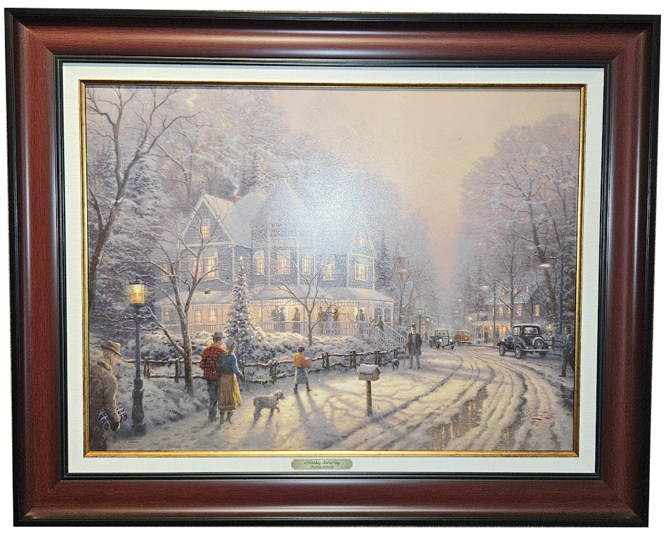 Thomas Kinkade "Holiday Gathering"  Framed Canvas Classic