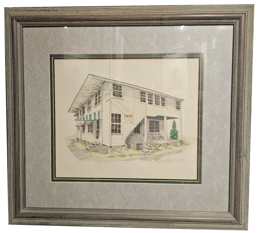 Becky Stowe Original Watercolor Painting "NMB Life Guard House" Framed